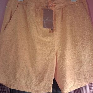 Berlook Bright Yellow Floral Eyelet Embroidered Shorts - NWT